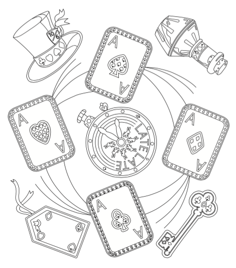 465x529 Alice In Wonderland Free Downloadable Coloring Page