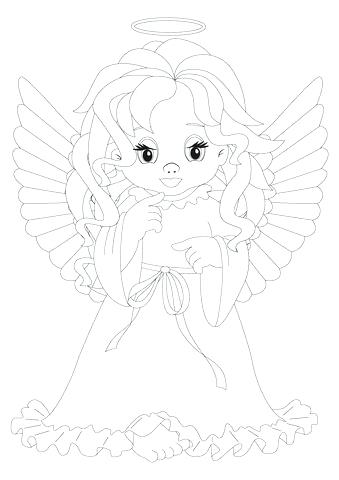 339x480 Free Angel Coloring Pages Cool And Opulent Baby Angel Coloring