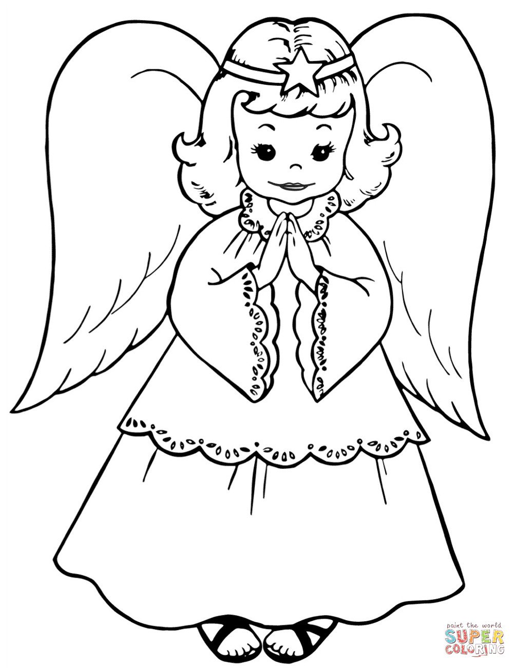 1005x1300 Christmas Angels Coloring Pages Free Stunning Page Acpra