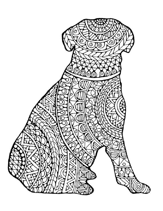 570x738 Dog Coloring Pages For Adults