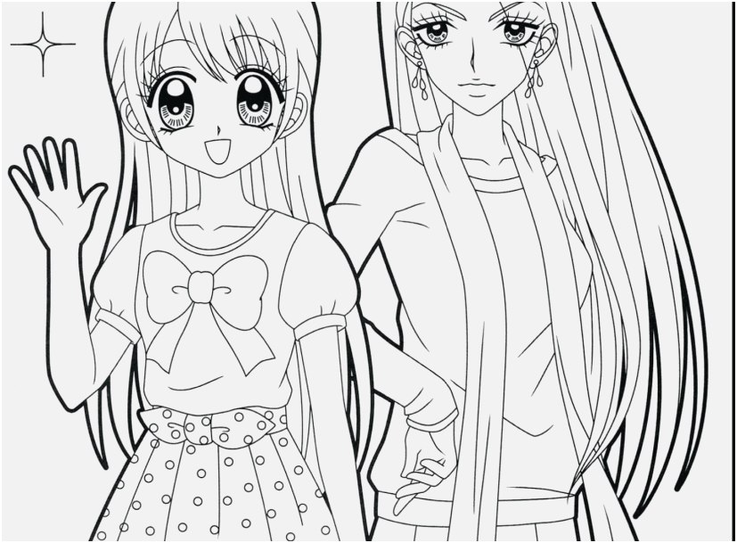 827x609 Anime Coloring Sheets Gallery Anime Girl Coloring Pages