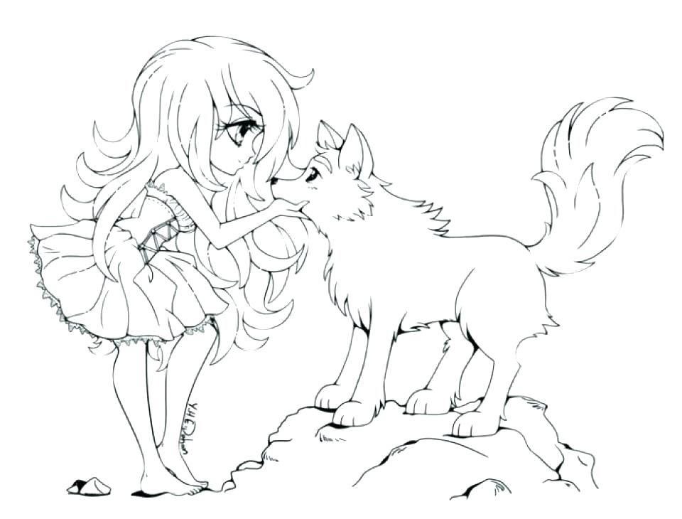 960x730 Free Anime Coloring Pages Color Printable Wolf Girl For Free Anime