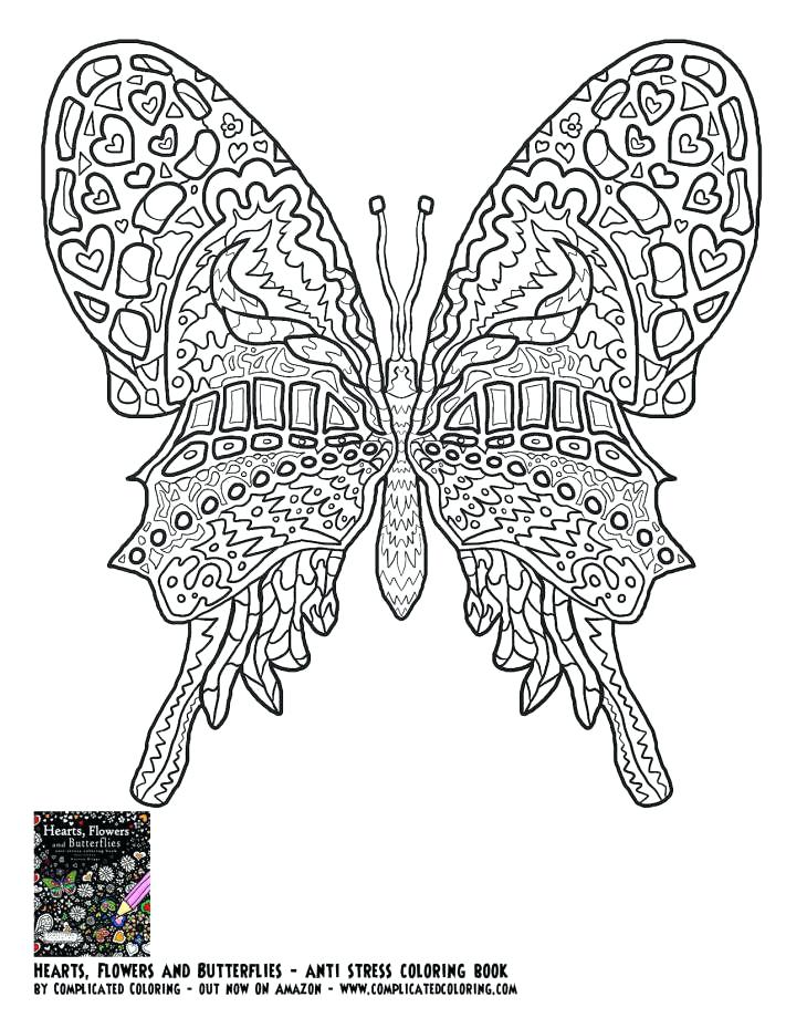 711x920 Detailed Butterfly Coloring Pages Complicated Coloring Books