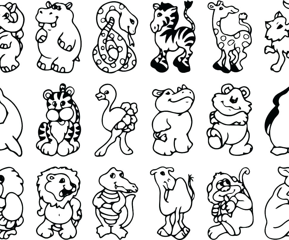 970x807 Baby Animals Coloring Pages Preschool Animal Coloring Pages Zoo