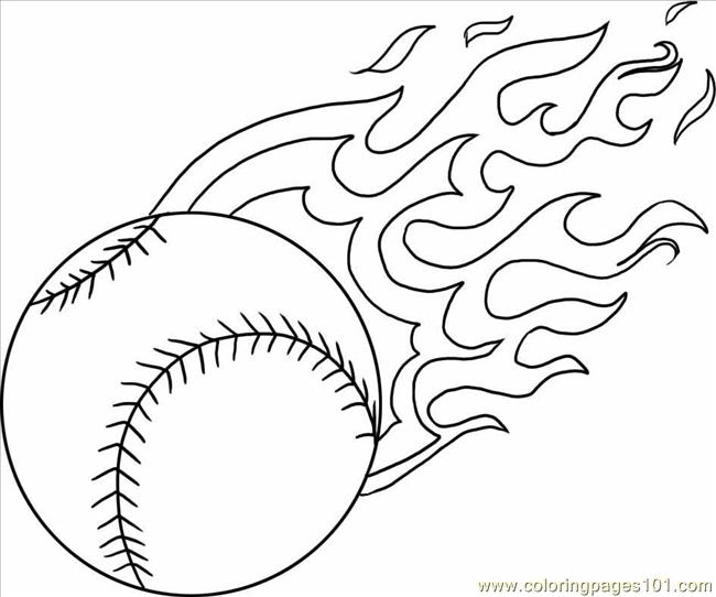 650x542 A Baseball With Flames Step Coloring Page