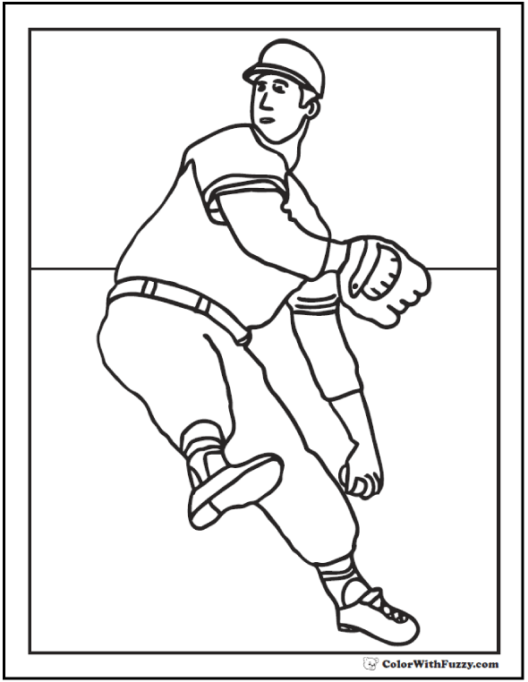 590x762 Baseball Coloring Pages Customize And Print Pdf