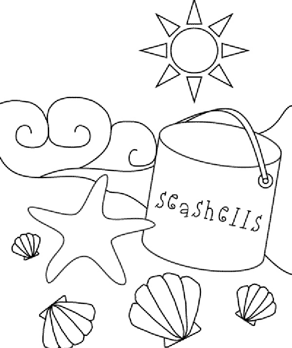 600x715 Free Printable Beach Coloring Pages