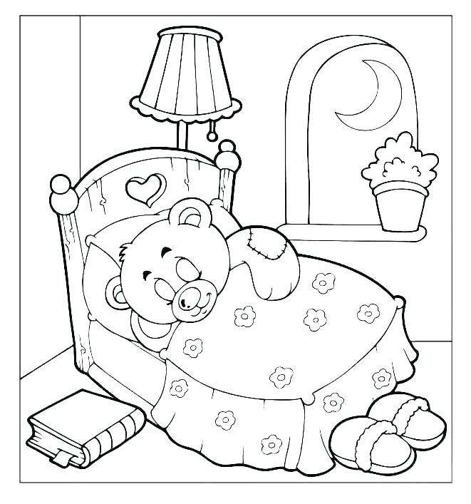 661x707 Hibernating Bear Coloring Page