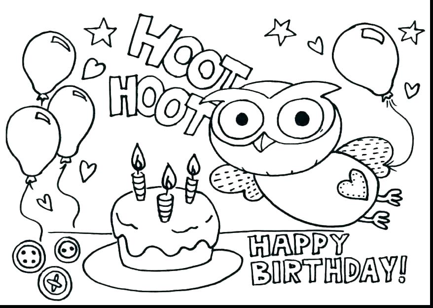 878x624 Free Printable Happy Birthday Coloring Pages Free Birthday