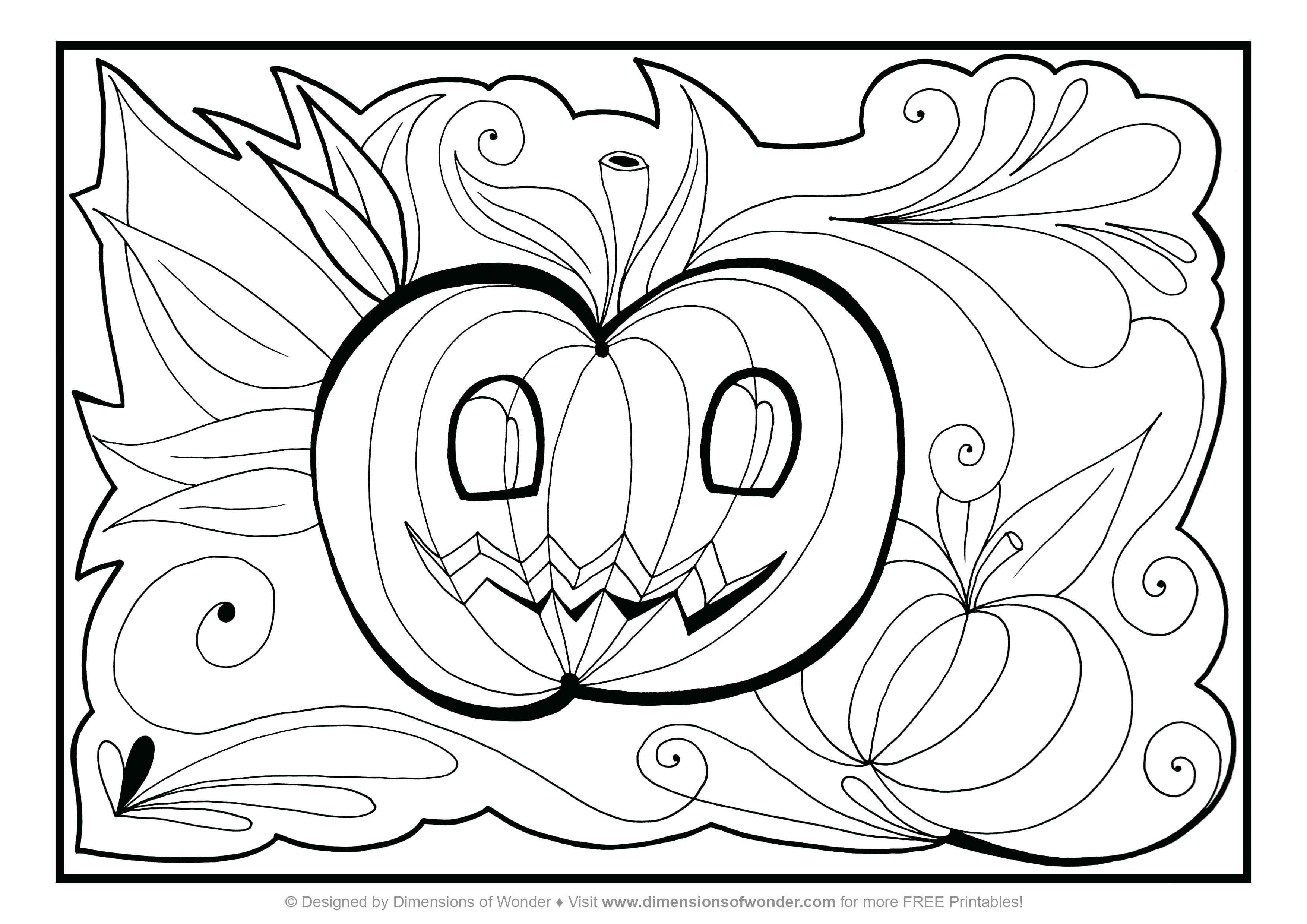 3508x2480 Printable Printable Halloween Bookmark Coloring Pages