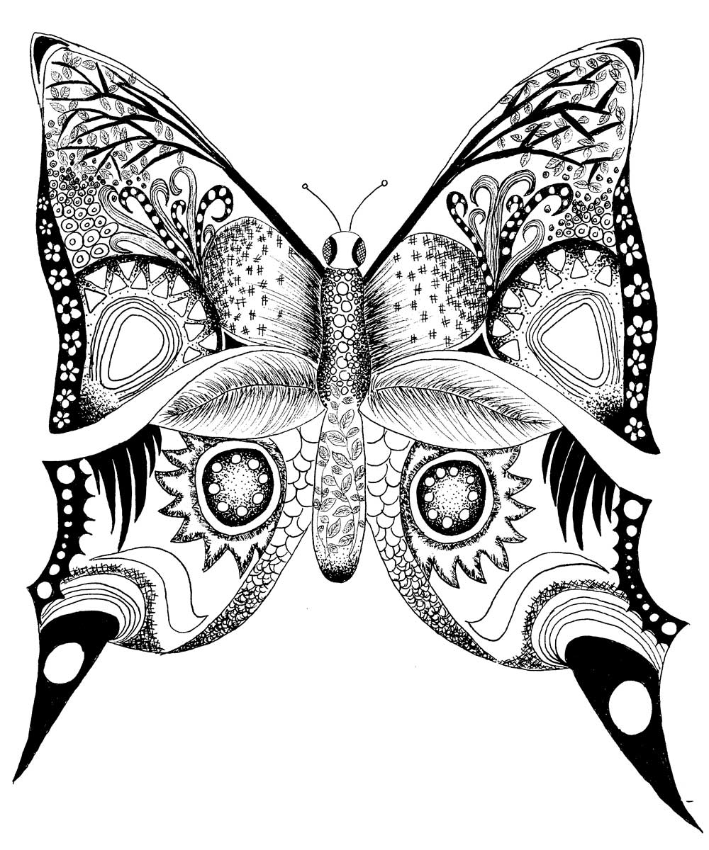 1000x1200 New Easy Butterfly Adult Coloring Pages Design Printable