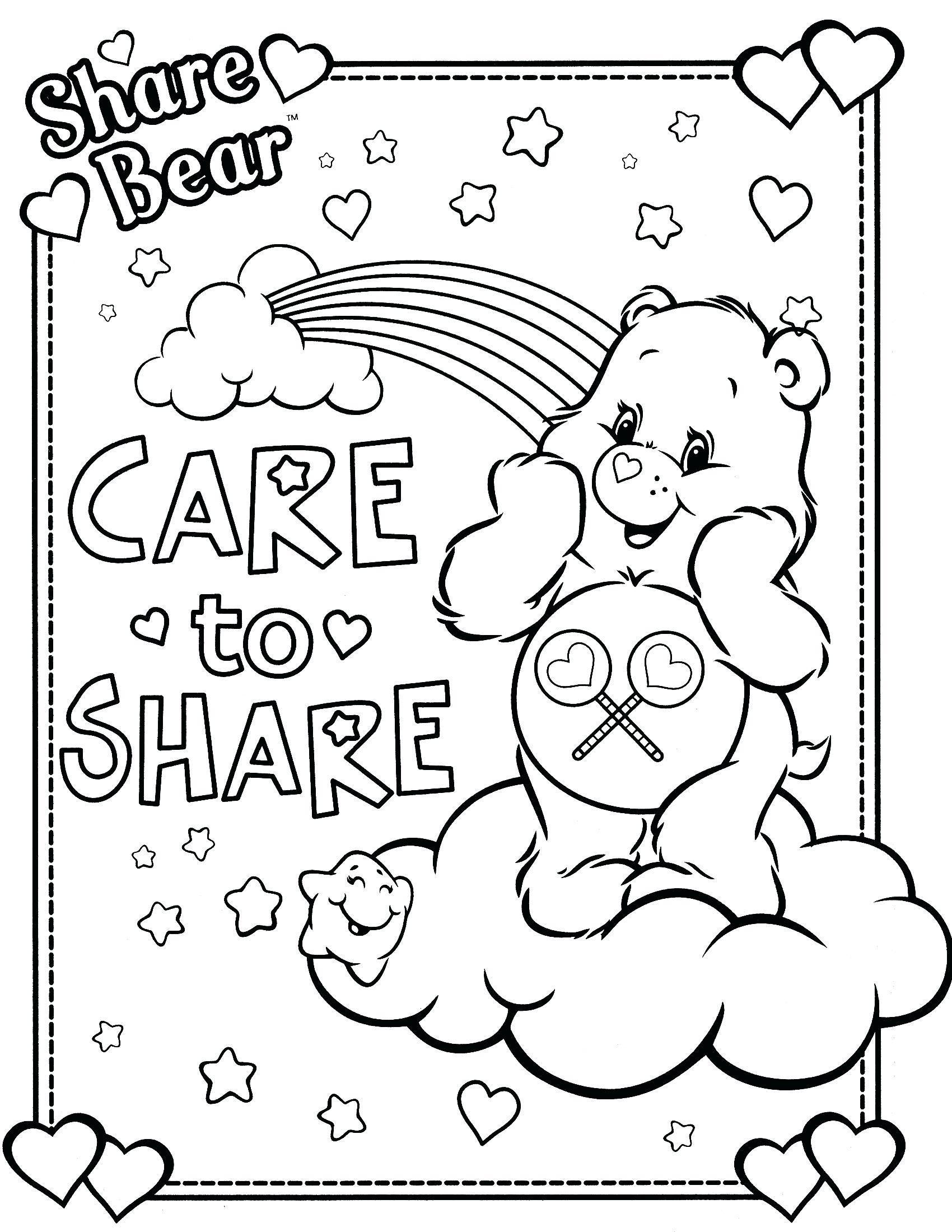 1700x2200 Care Bears Coloring Pages Printable Printable Coloring Page Free