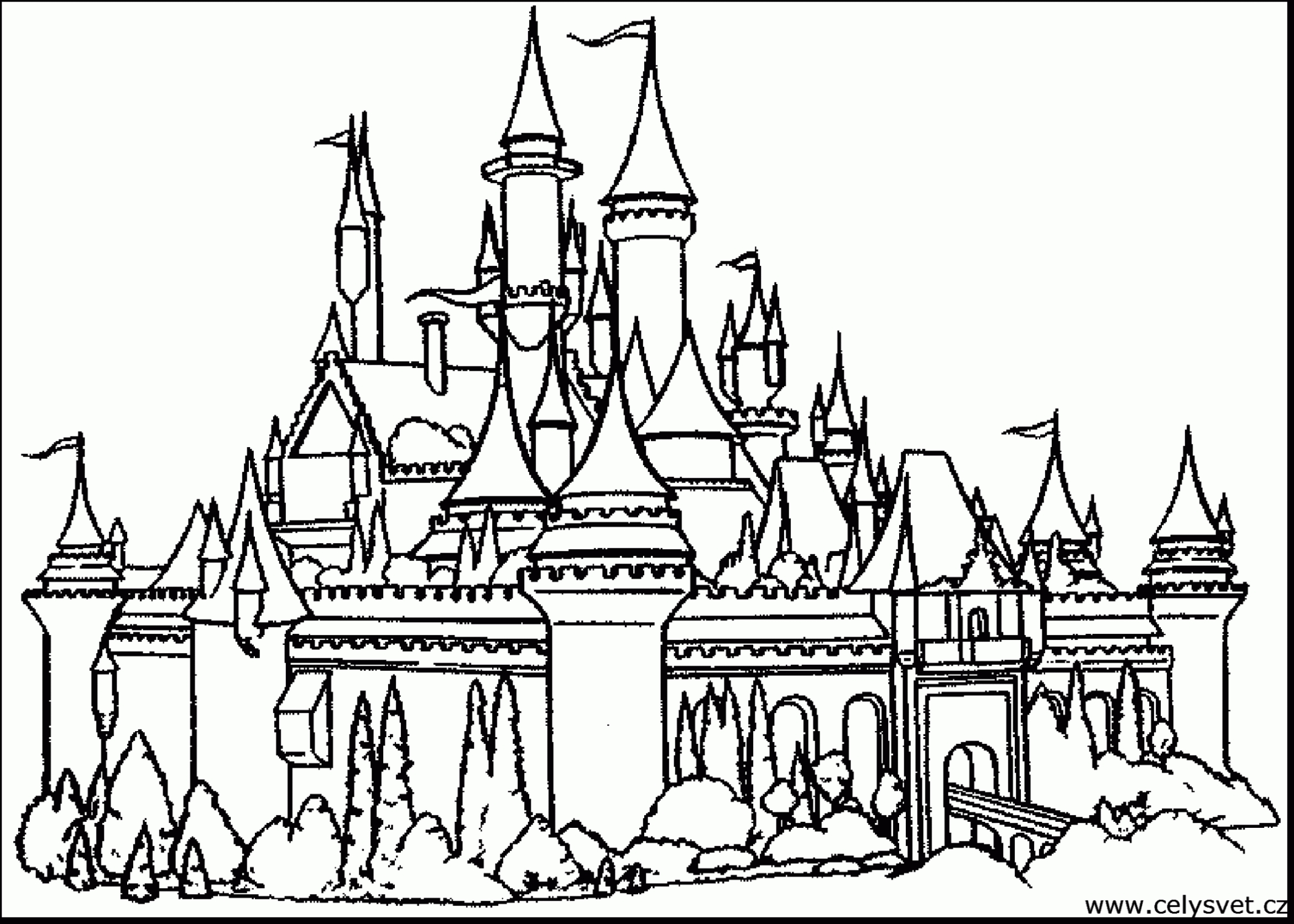 2340x1672 Castle Coloring Pages Page Free Printable