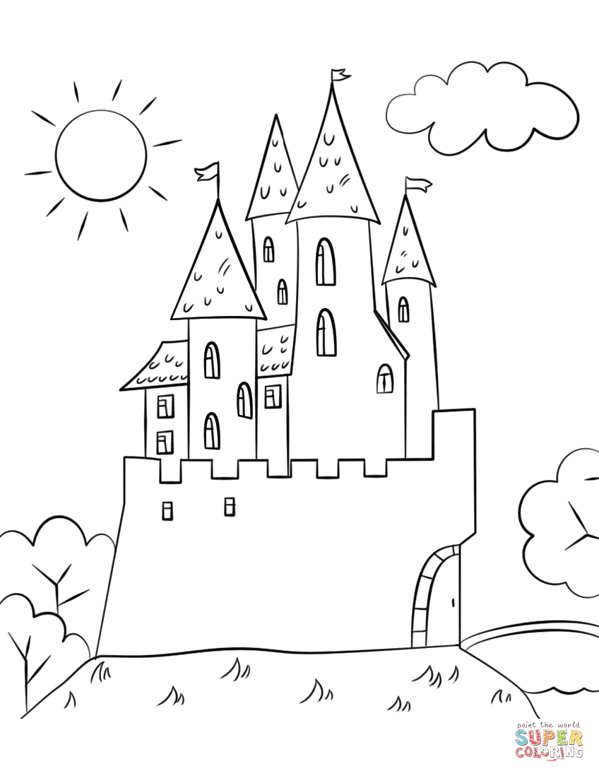 848x1098 Easy Castle Coloring Pictures Cartoon Page Fre