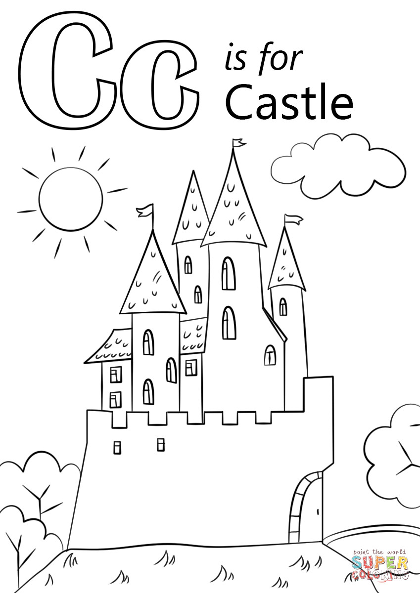 849x1200 Letter C Is For Castle Coloring Page Free Printable Pages Showy