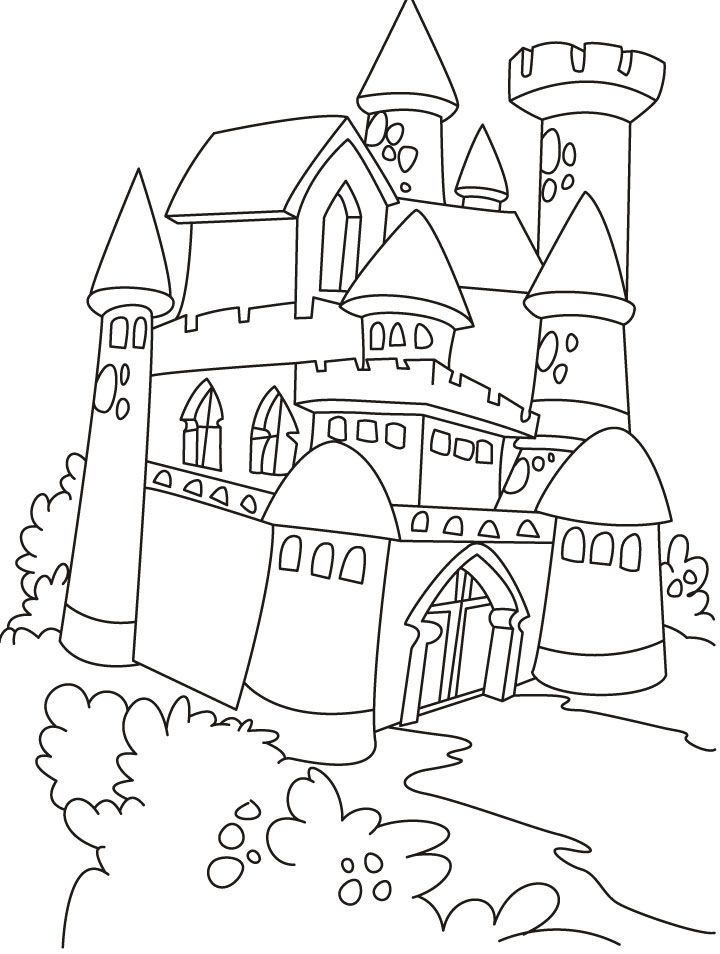 720x954 Princess In Castle Coloring Page