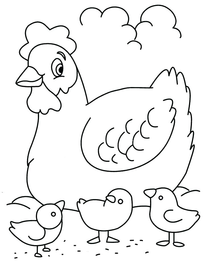 720x960 Coloring Page Chicken Hen With Chickens Coloring Page For Kids