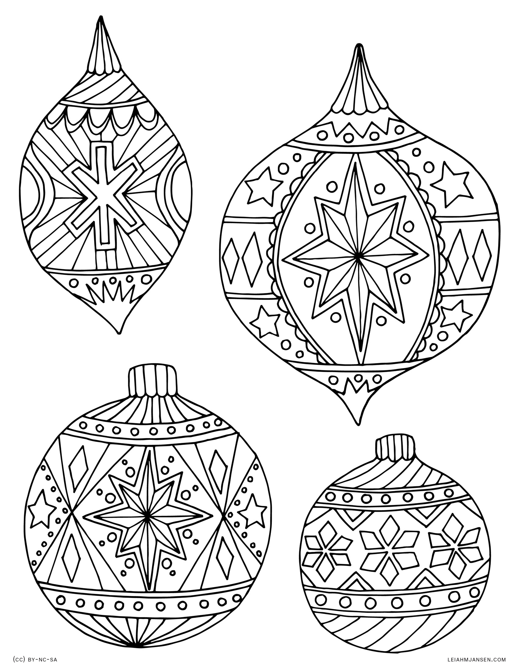 1700x2200 Christmas Ornament Coloring Pages Printable Free Christmas