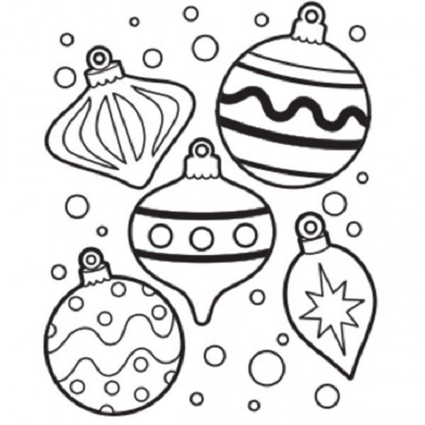 600x600 Free Christmas Ornaments Coloring Pages Printables