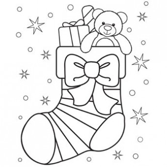 340x340 Christmas Stocking Coloring Page