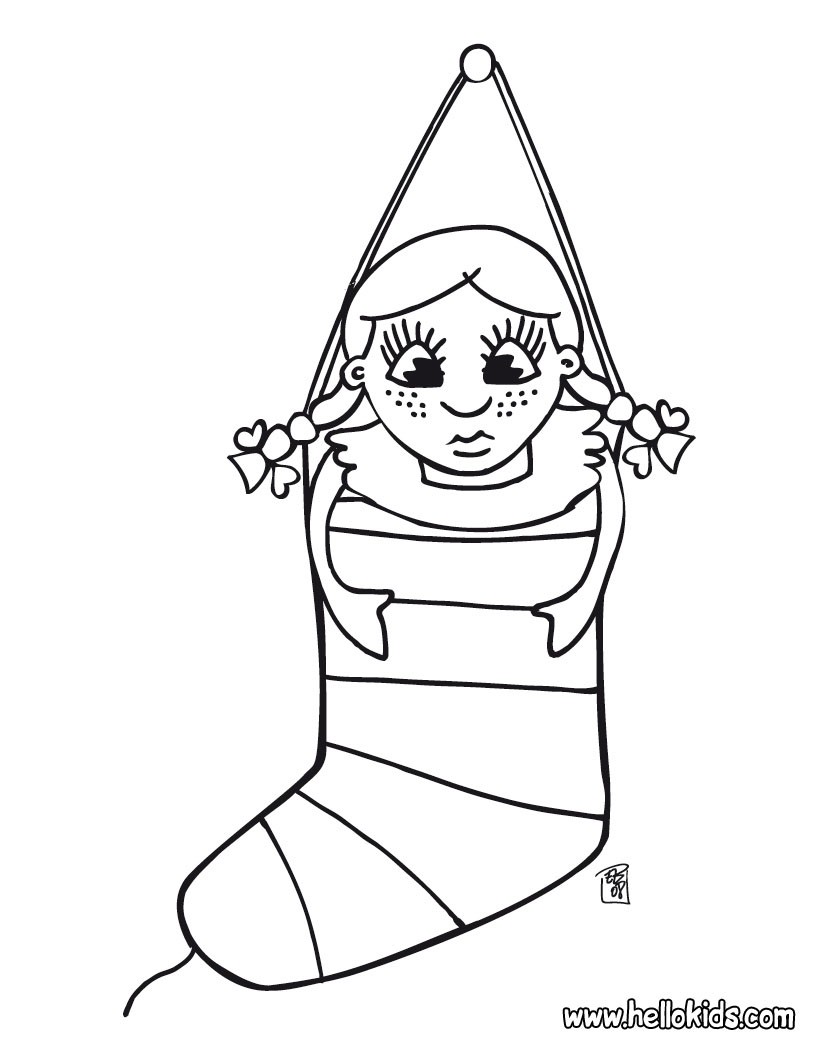 820x1060 Linkcity Print Free Christmas Stocking Coloring Pages Online