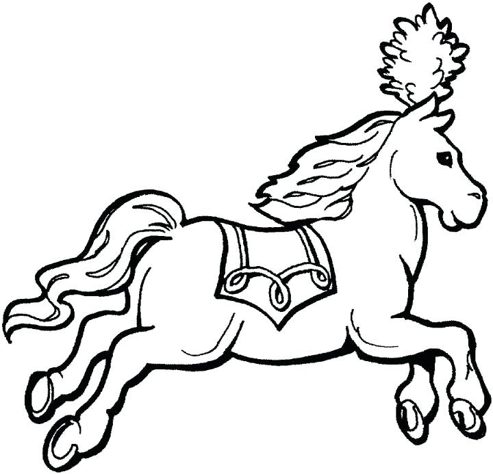 720x693 Free Circus Colouring Sheets Horse Coloring Page For Kids