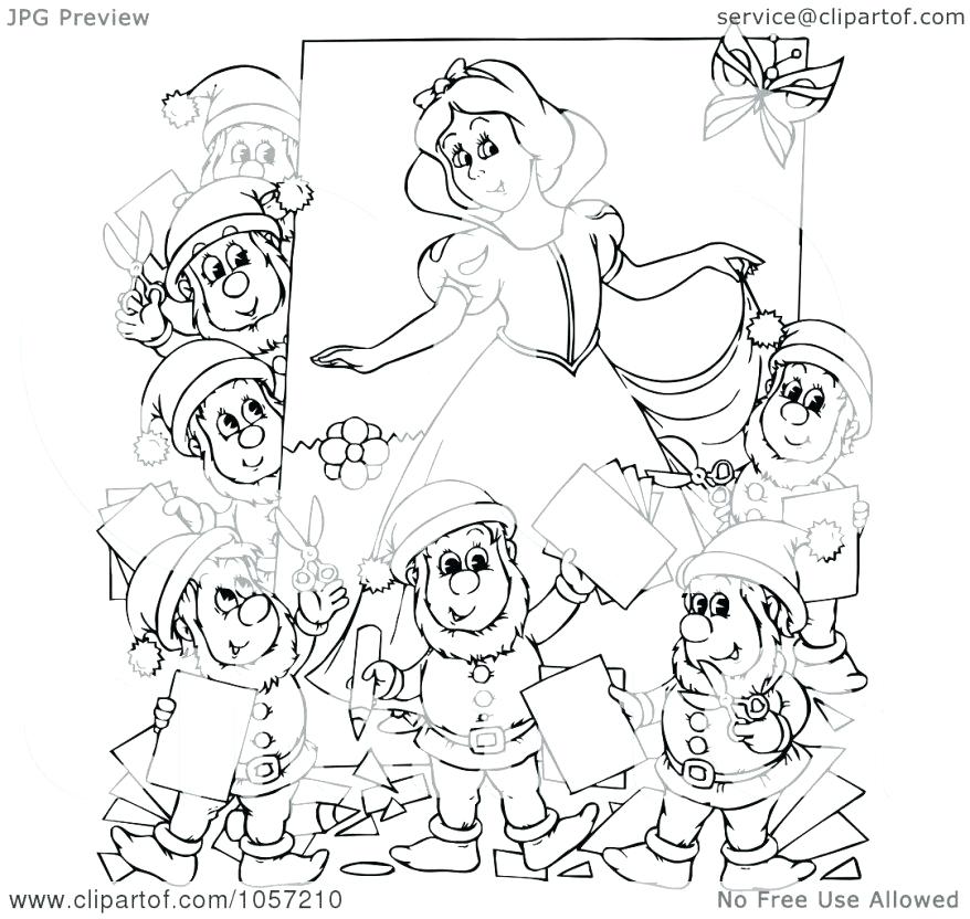 878x832 Dwarfs Coloring Pages Coloring Royalty Free Clip Art
