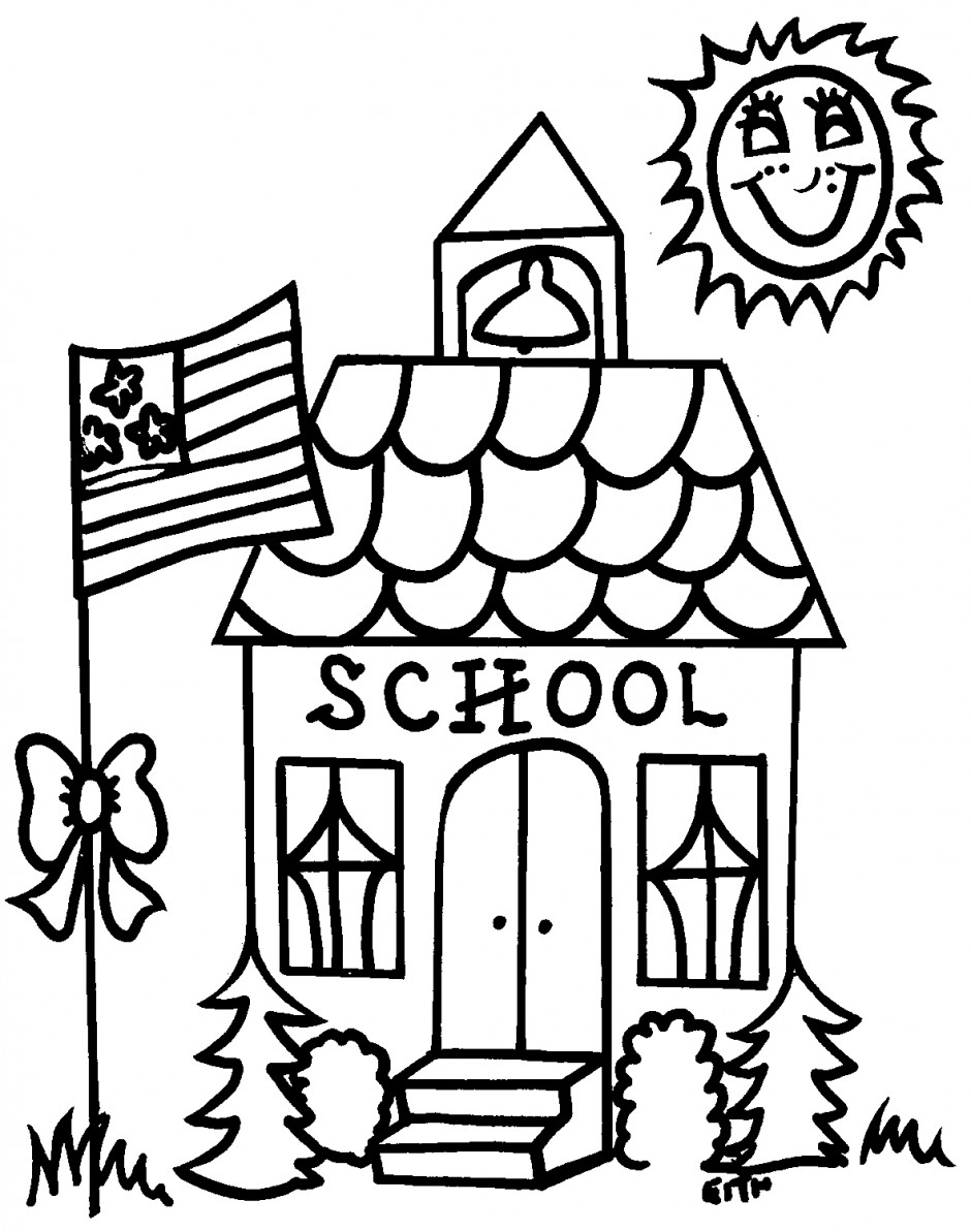 940x1193 School House Coloring Page Printable Coloring Pages