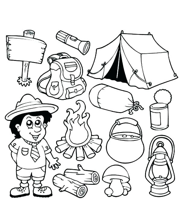 600x670 Camping Coloring Pages Camping Coloring Page Camping Colouring