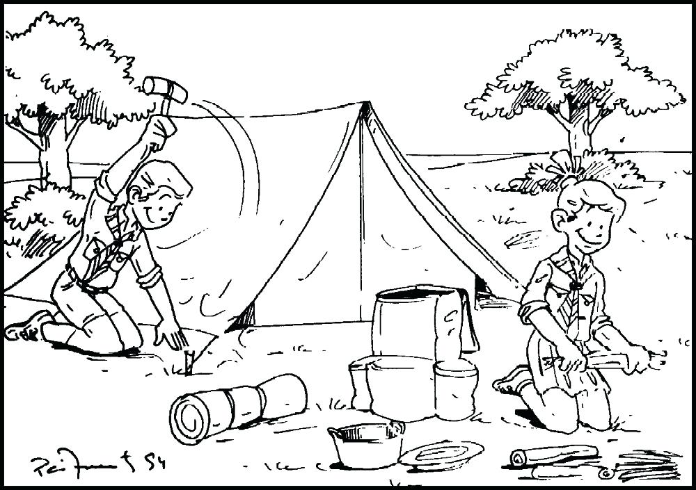 1000x705 Camping Coloring Pages Camping Coloring Pages Campfire Coloring