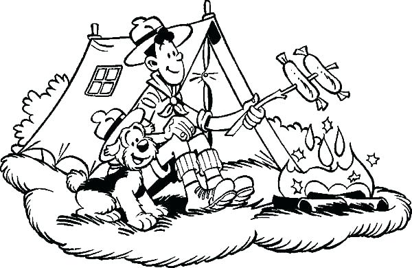 600x390 Camping Coloring Sheets Camping Coloring Pages And Sheets