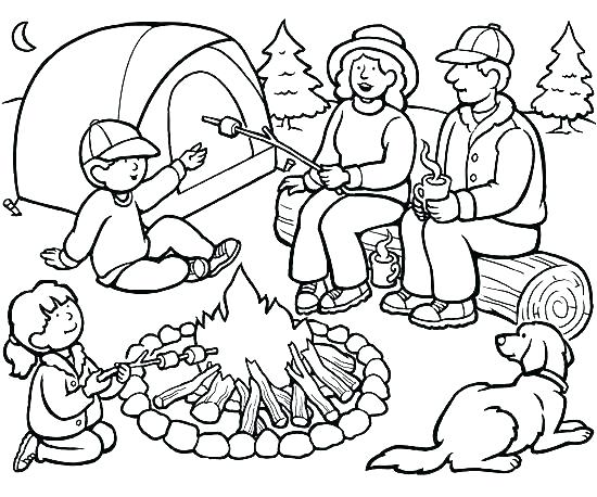 550x458 Camping Colouring Pages Camping Coloring Pages Medium Size