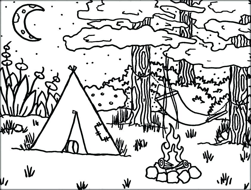 840x635 Camping Themed Coloring Pages Camping Coloring Book Camping
