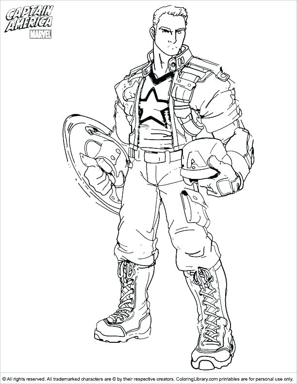 612x792 Coloring Pages Captain America Captain Coloring Page Captain