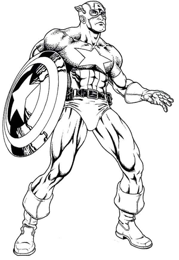 600x871 The Avenger Hero Captain America Coloring Page Coloring Pages