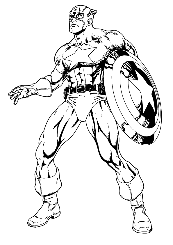 595x842 Captain America Coloring Page Online Free Coloring Pages For Kids