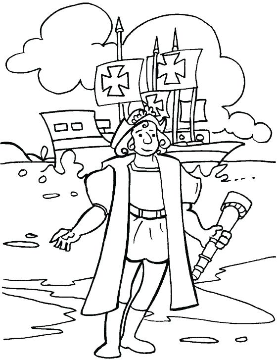 562x727 Christopher Columbus Coloring Page Free Online Coloring Pages Day