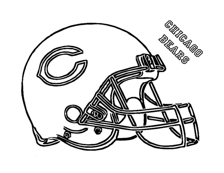 750x580 Football Helmet Chicago Bears Coloring Page For Kids Kids
