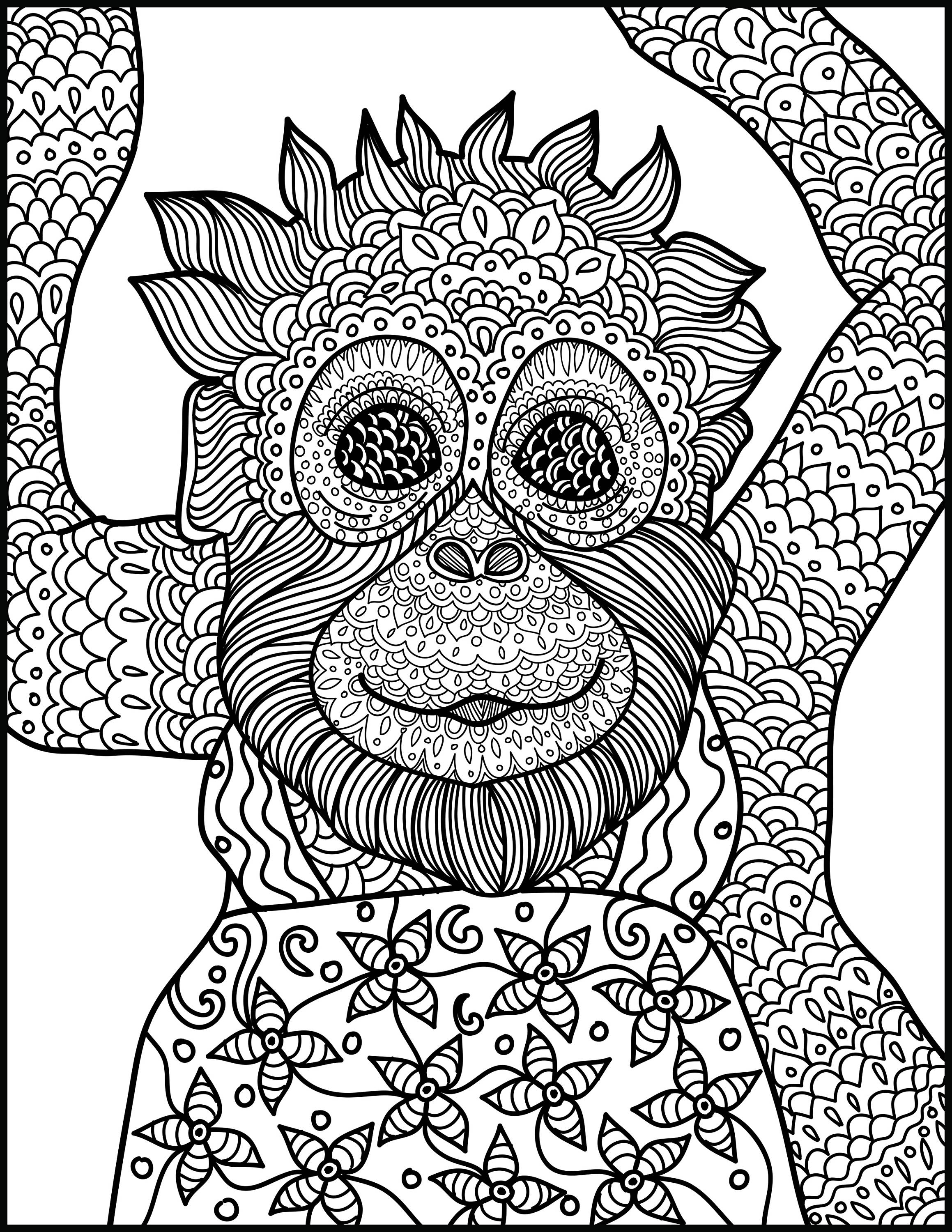 2318x3000 This Animal Coloring Page Of A Monkey Is Perfect For Any Skill