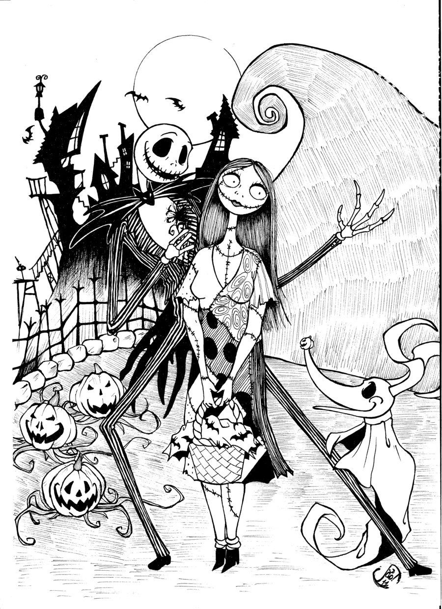 900x1240 Free Printable Nightmare Before Christmas Coloring Pages