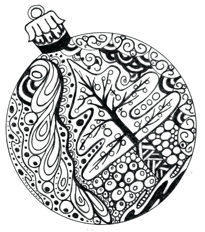 664x751 Christmas Ball Coloring Page