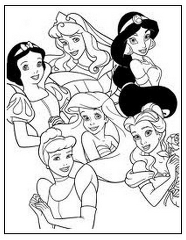 600x772 Disney Princess Coloring Pages For Girls For Free