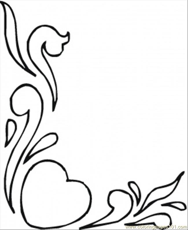 650x795 Hearts And Flowers Coloring Page
