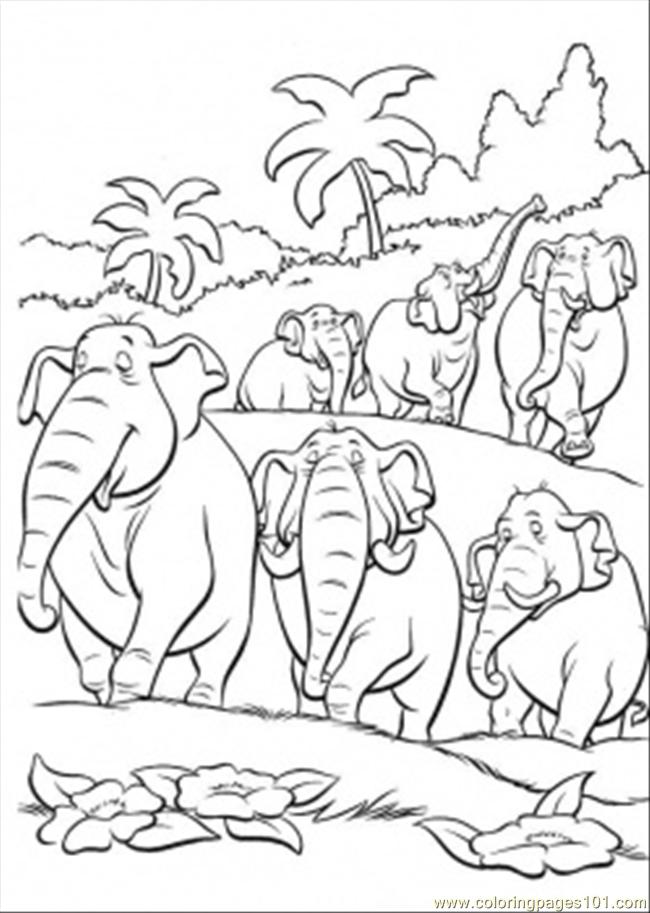 650x913 Elephants In The Jungle Coloring Page