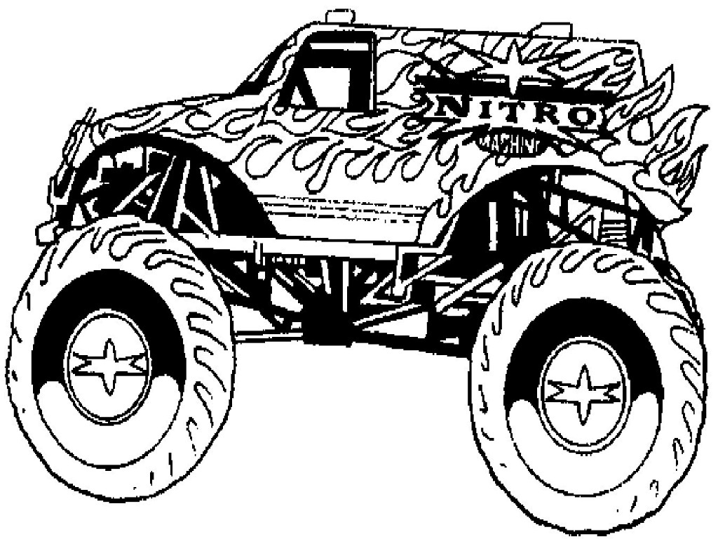 1024x768 Monster Truck Coloring Pages