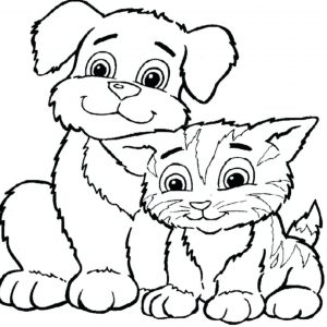 300x300 Coloring Pages Cats Dogs Copy Free Coloring Pages Dogs And Cats