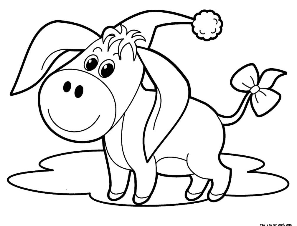 1008x768 Cute Animal Christmas Free Coloring Pages
