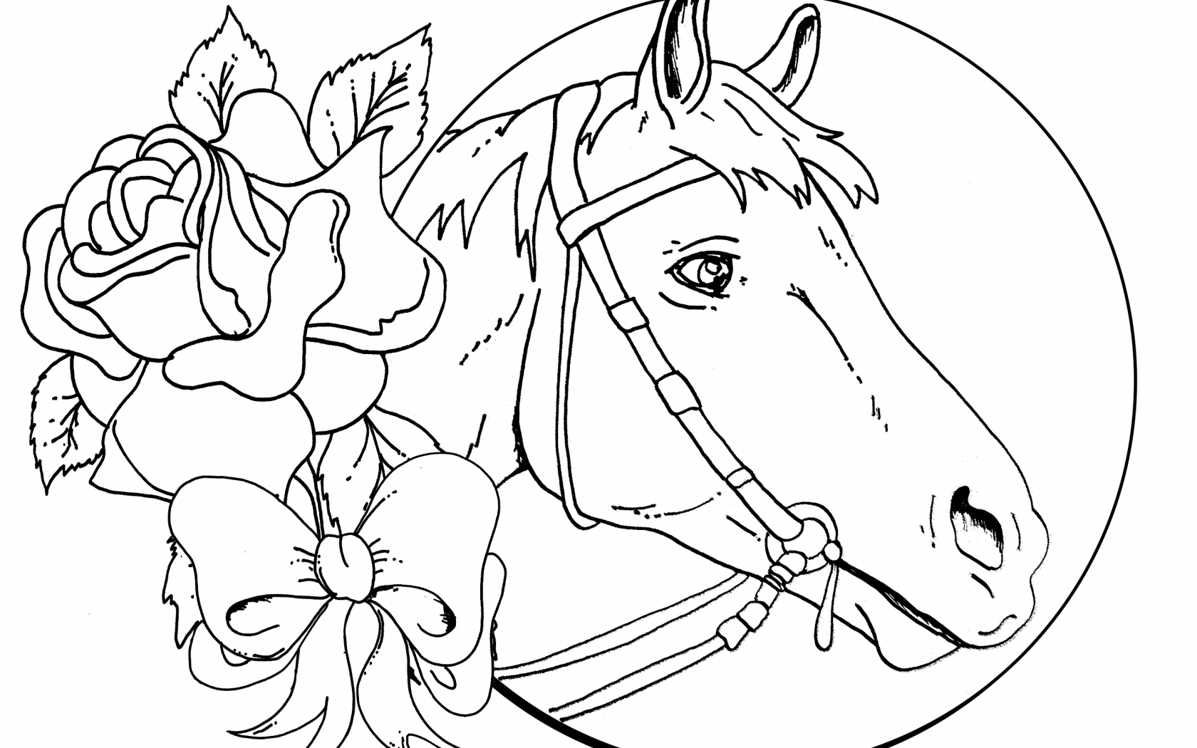 1680x1050 Stallion Horse Coloring Page Simple Horses Pages Spirit To Print