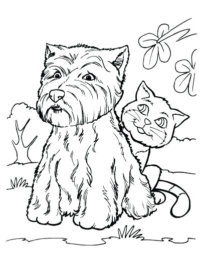 405x525 Puppy And Kitten Coloring Pages Coloring Pages Puppies And Kittens