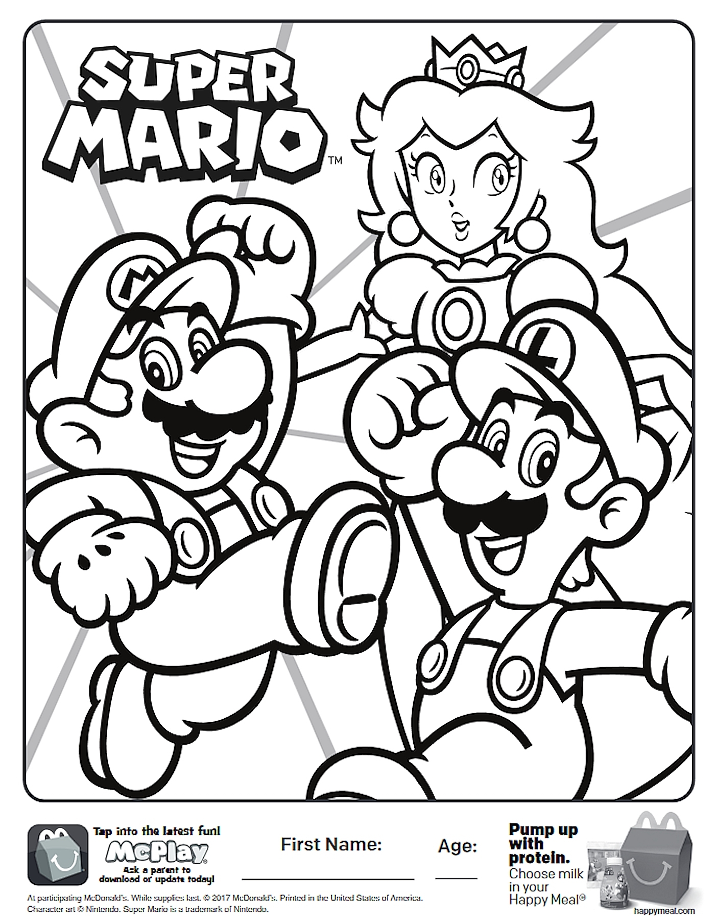 1402x1804 Here Is The Happy Meal Super Mario Coloring Page The Free
